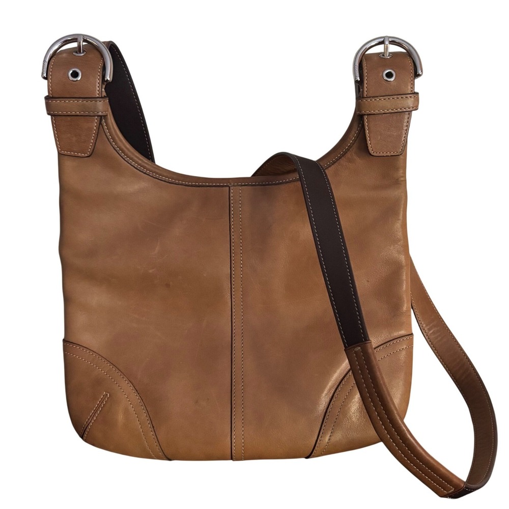 Vintage Coach Soho Legacy Slim Hippie Crossbody Shoulder Bag | Tan Leather